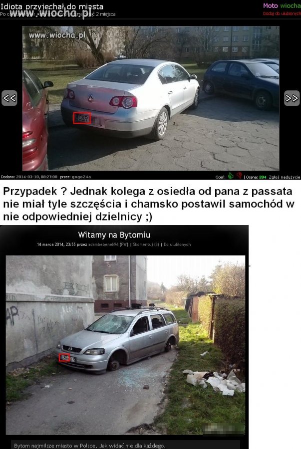 Chamskie parkowanie i chamska kara -  wiocha x 3 
