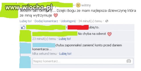 Chyba zapomniał wejść na konto dziewczyny