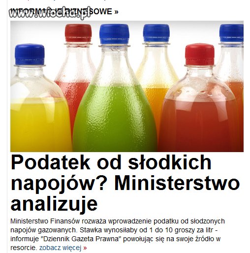 Podatek od słodkich napojów...