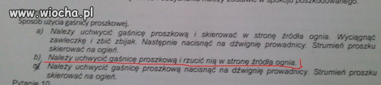 Sposób użycia gaśnicy proszkowej