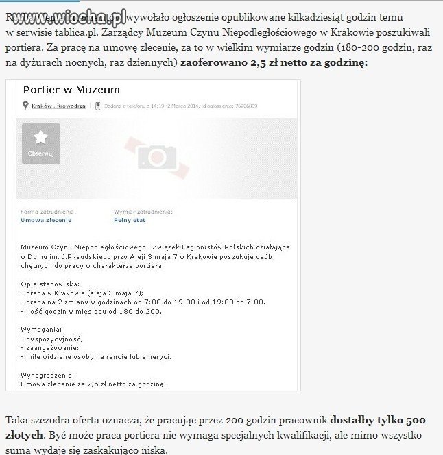 Niedługo praca za miskę zupy
