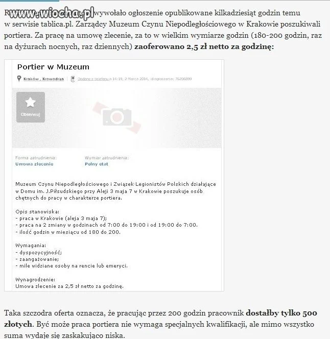 Niedługo praca za miskę zupy