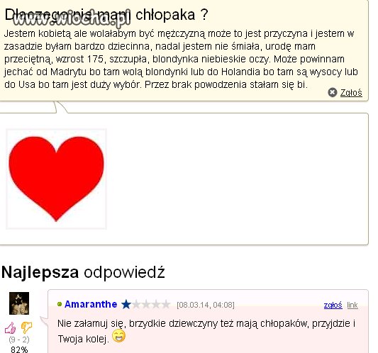 Ma problem dziewczyna...
