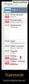 Program TVP1  Polska-Szkocja Kabaret
