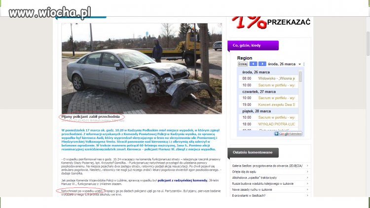 Pijany policjant zabił przechodnia
