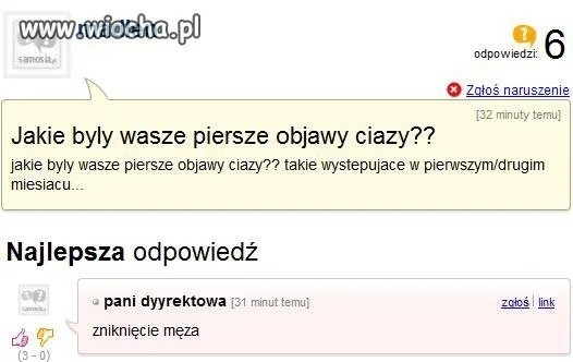 Pytanie o Pierwsze objawy Ciąży