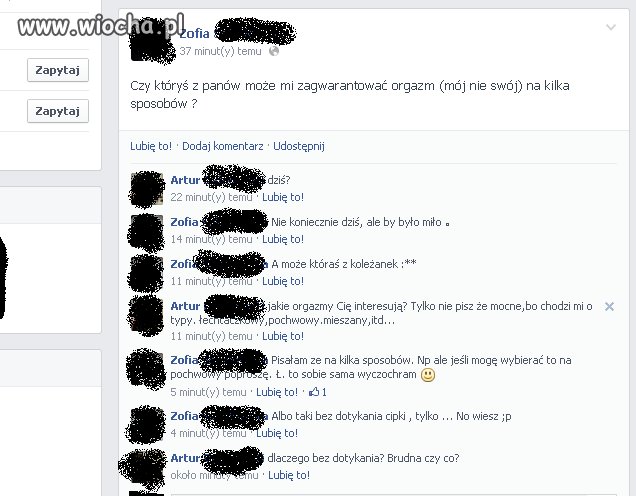 Rozmowa Zosi na facebook