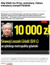 Cugowski emerytura 570zł a Głódż 10 tysięcy zł. 
