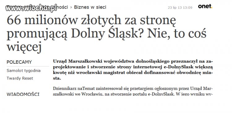 Śląsk wyda parę złotych na stronę informacyjną