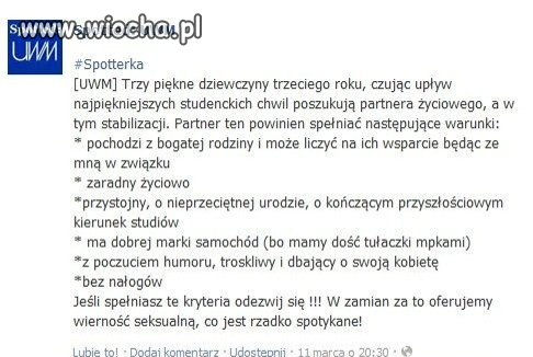 One rzeczywiście szukają partnera 