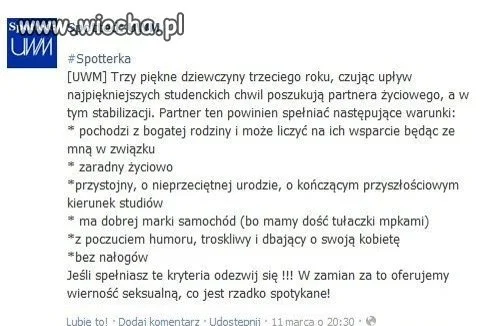 One rzeczywiście szukają partnera 