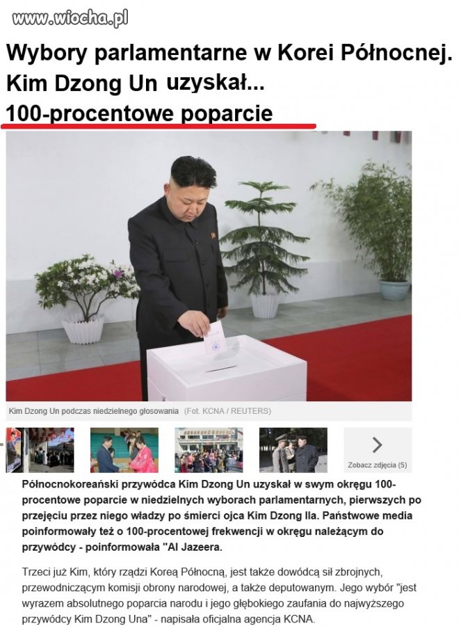 Najbardziej ukochany przywódca na świecie...