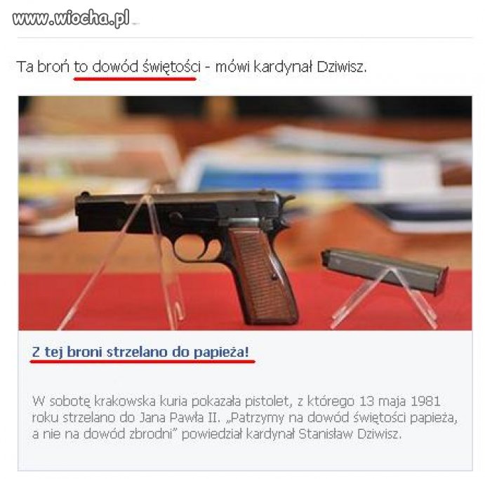 Narzędzie służące do zabijania dowodem świętości 