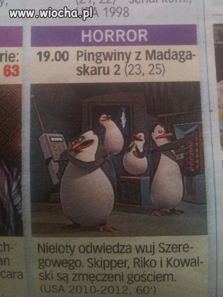 Pingwiny z Madagaskaru jako Horror.