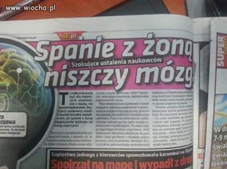Spanie z żoną niszczy mózg.