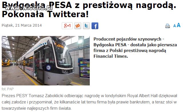 Mamy taką firmę która odnosi wspaniałe sukcesy