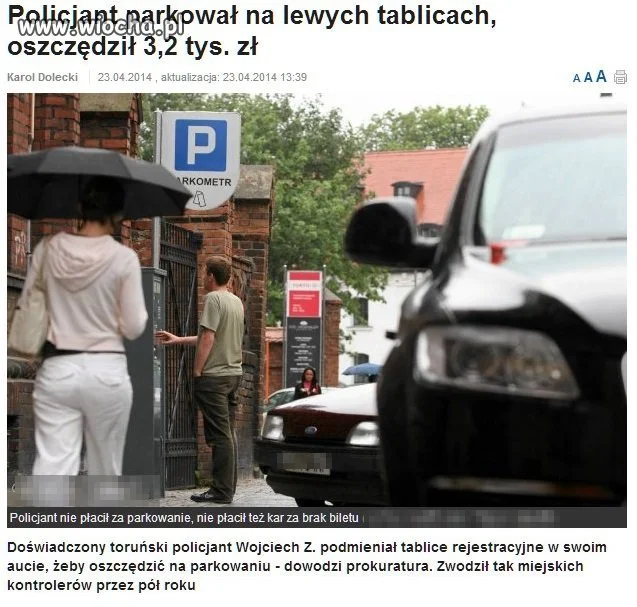 Ciekawe, czy naklejkę na szybie zmieniał.