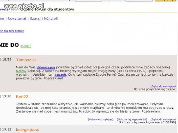"Ogranicz się do bielizny żony"