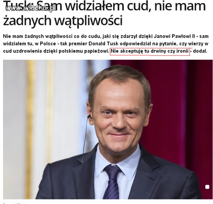 Nie akceptuję drwiny czy ironii