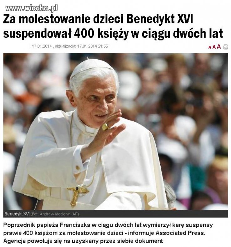 Chciał oczyścić kościół z pedofilii więc musiał odejść. 