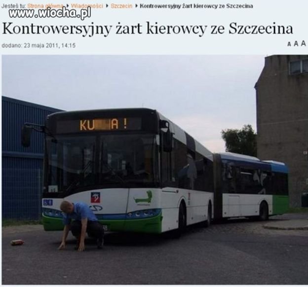 Żart kierowcy. Kur** i flaszka. Miało być śmieszni