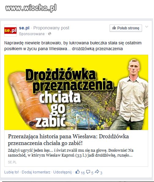 Drożdżówka chciała go zabić