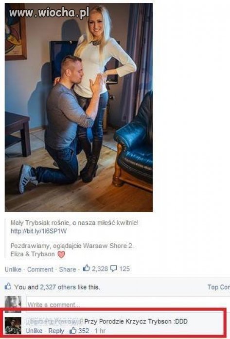 "Przy porodzie Krzycz Trybson"