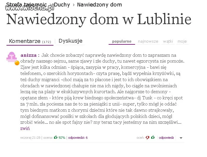 Komentarz pod artykułem mnie rozwalił...