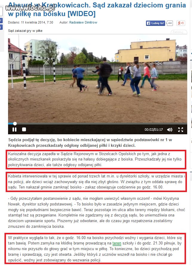 Zakaz gry na boisku od 16:00 - 6:00