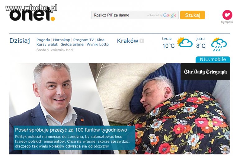 Niech przeżyje w Polsce miesiac za 1200 pln