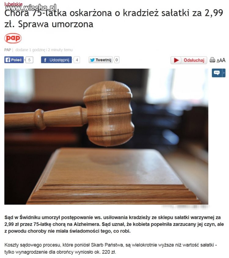 75-latka przed sądem za 2,99zł 