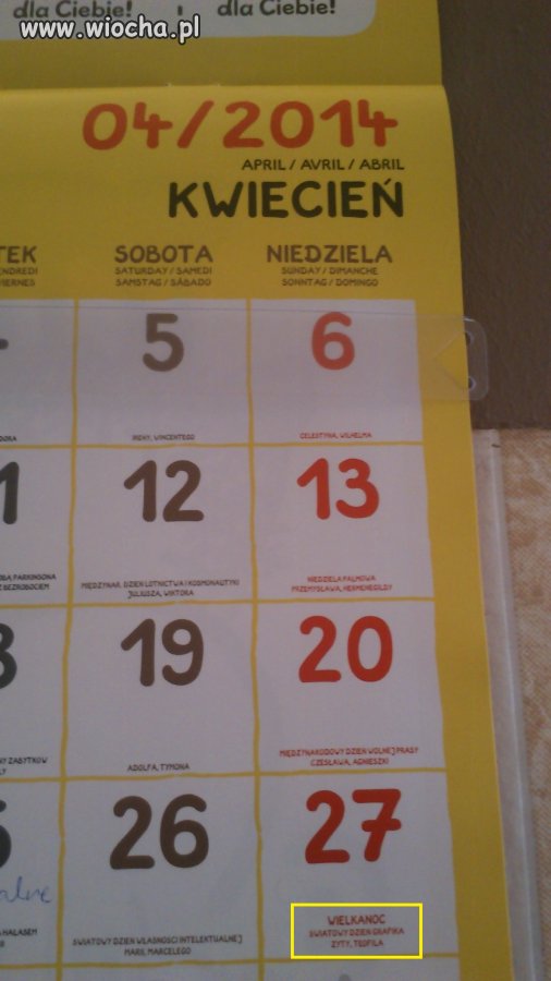 To sobie kalendarz zakupiłem...