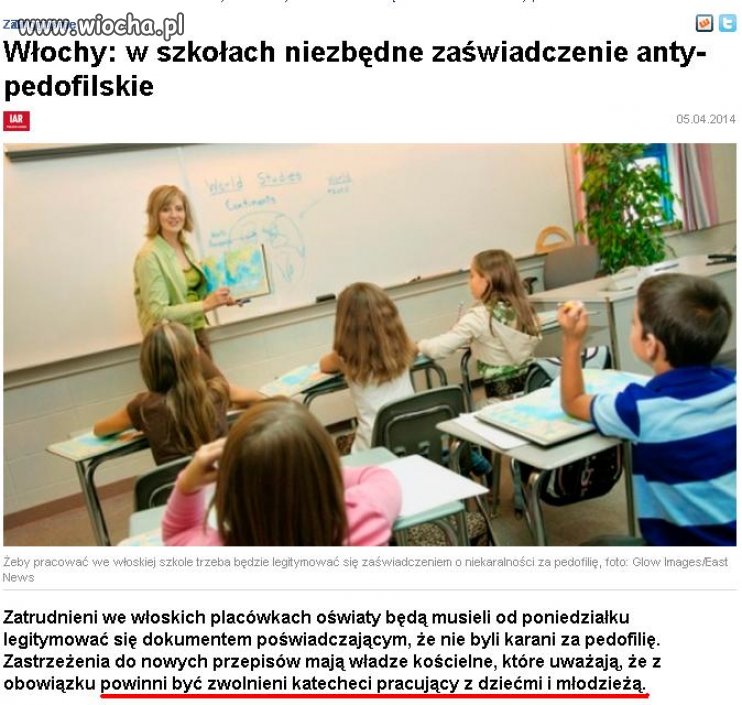 Czyli katecheta może być pedofilem? 