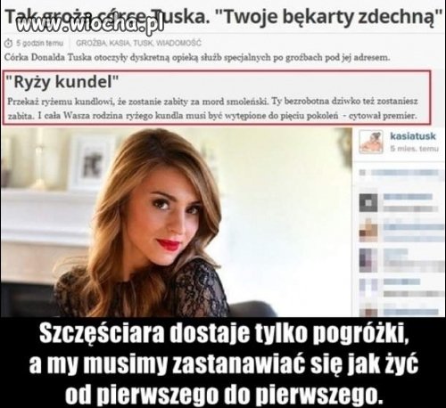 Ryży kundel, czyli groźby w kierunku Kasi Tusk