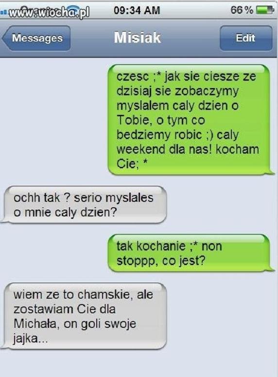 Zerwała z nim przez smsa