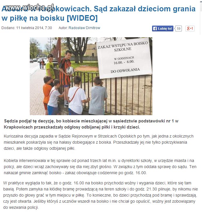 Sąd zamyka szkolne boisko.