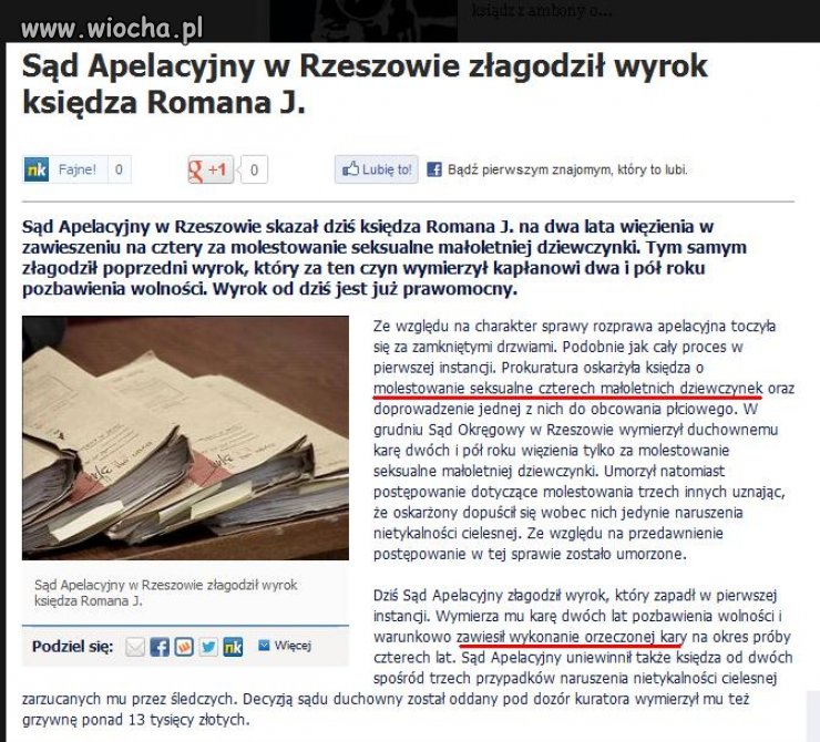 Cztery molestowane dziewczynki i wyrok w zawiasach