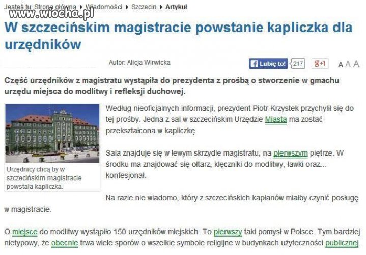 Kapliczka w urzędzie miasta 