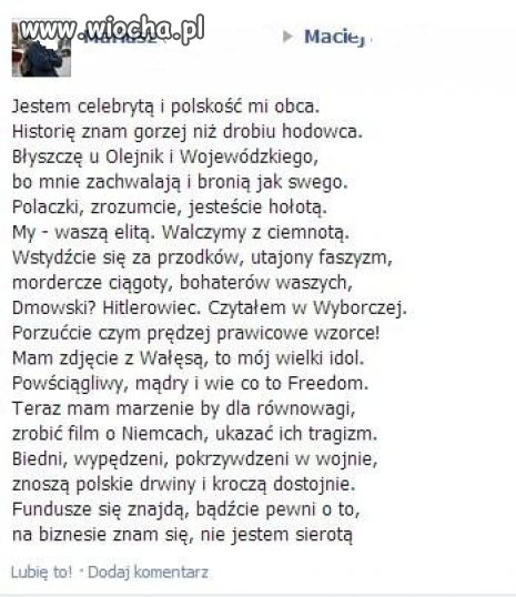 Opis współczesnego polskiego celebryty
