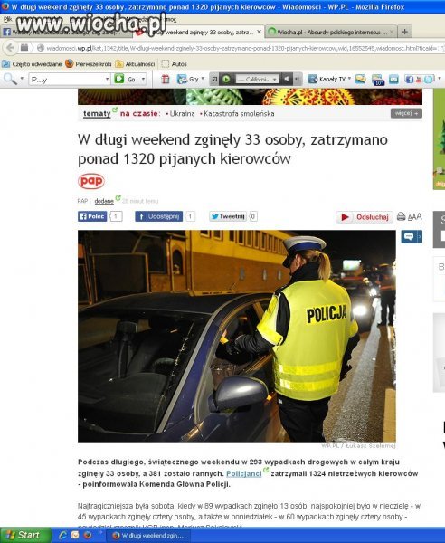 Brawo Dla Policj Wiocha Dla Kierowców 