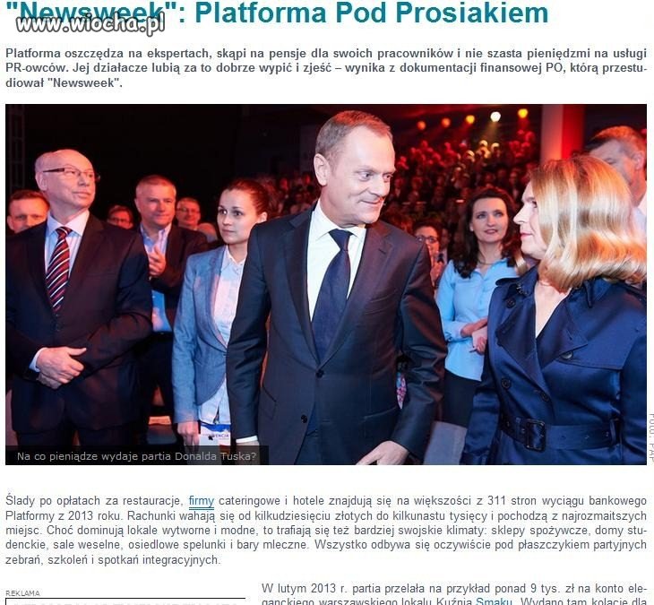 Politycy przejadają i przepijają kasę podatników