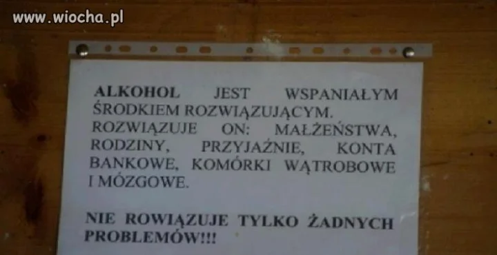 Alkohol jest wspaniałym środkiem rozwiązującym