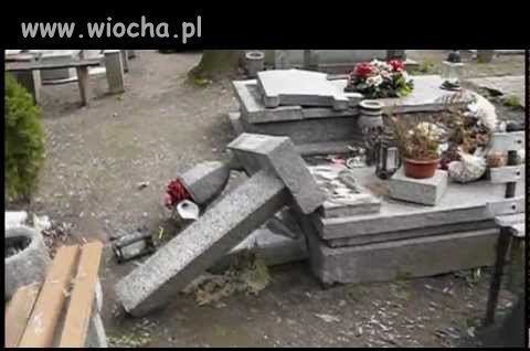 Kolejne zniszczone groby na legnickim cmentarzu...