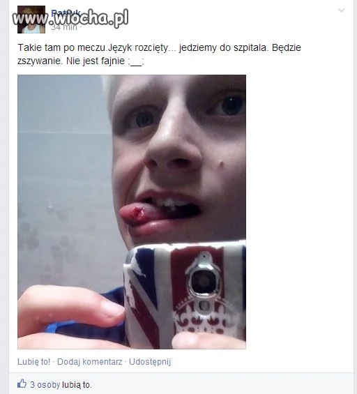 Selfie z rozciętym językiem