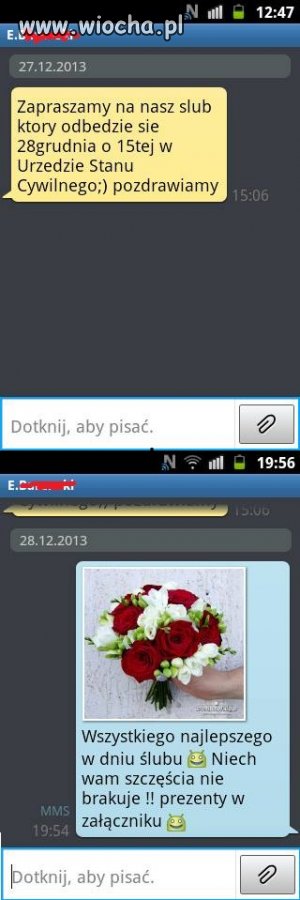 Zaprosiny na ślub przez sms.