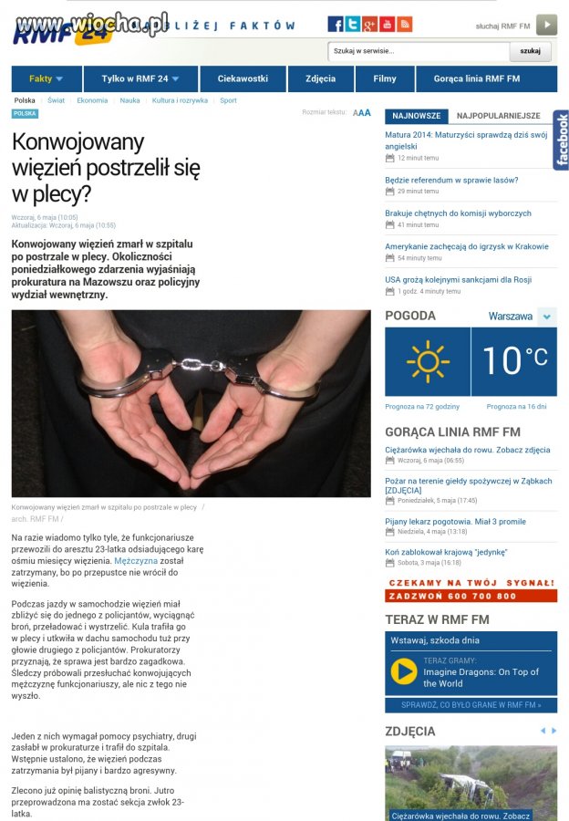 Popełnić samobójstwo w plecy 