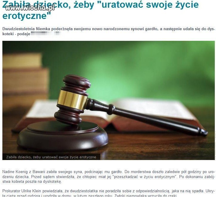 Zabiła dziecko i poszła na dyskotekę