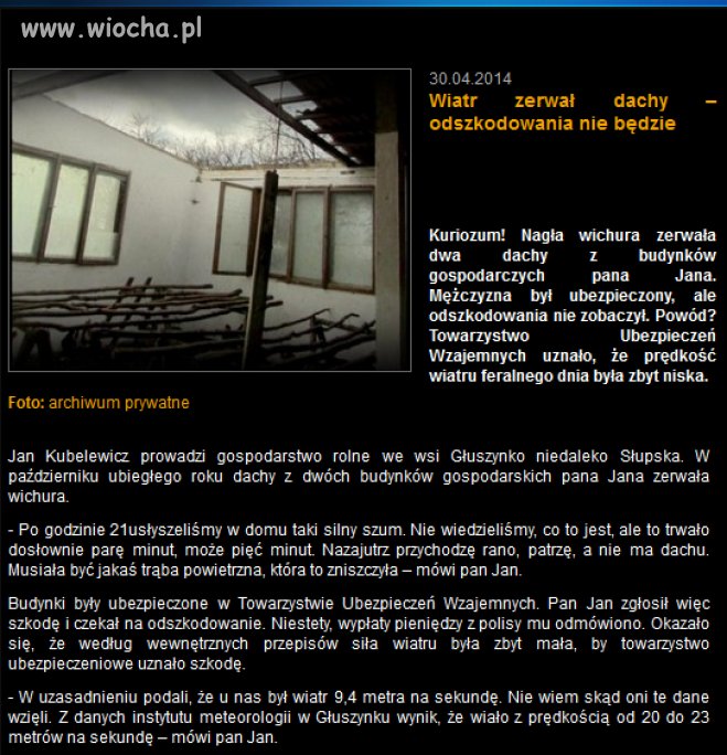 Bo prędkość wiatru była zbyt niska