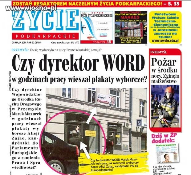 Dyrektor WORD w Przemyślu w godzinach pracy 