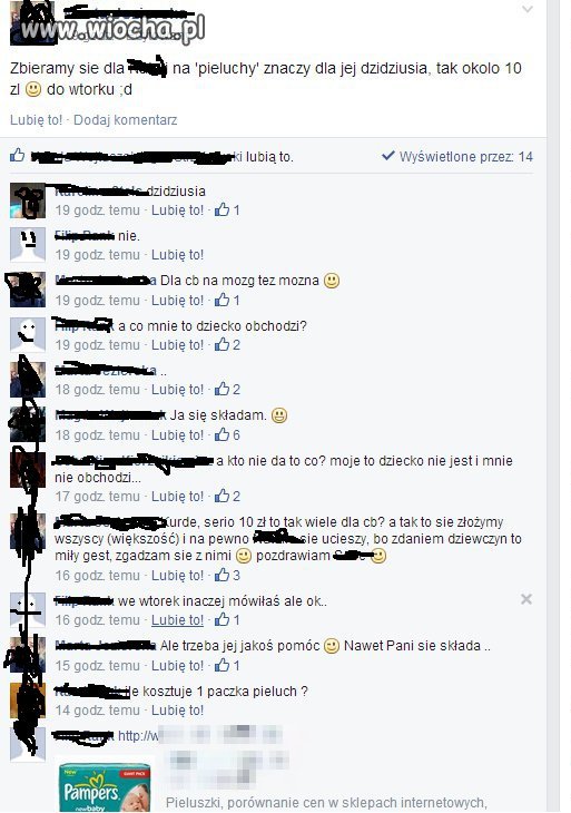 Takie tam zbieranie na pieluchy.
